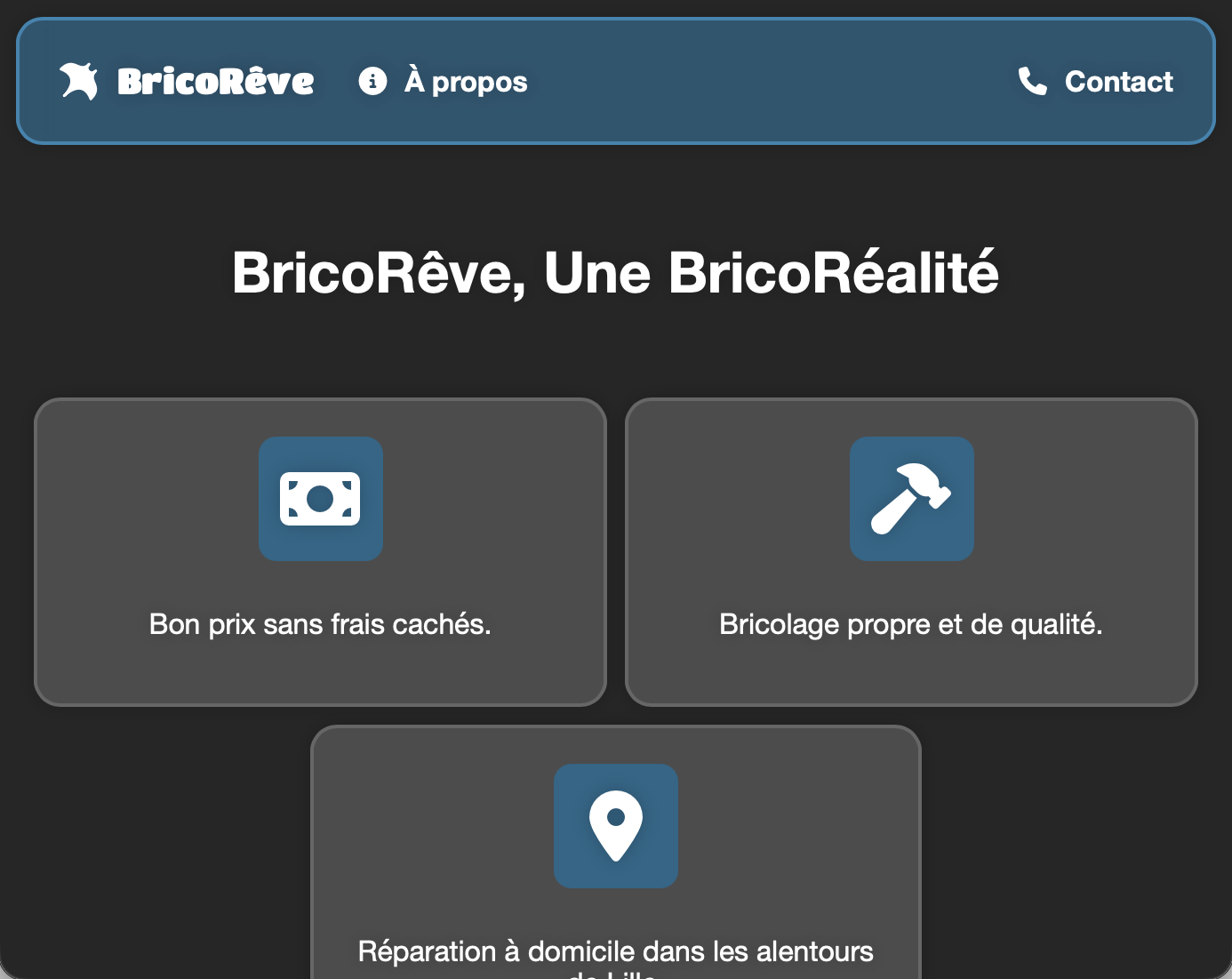 Preview of the website 'Bricorêve'